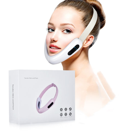 face-lifting instrument and Neck Massager shown on a model, enhancing skincare routine and promoting relaxation.